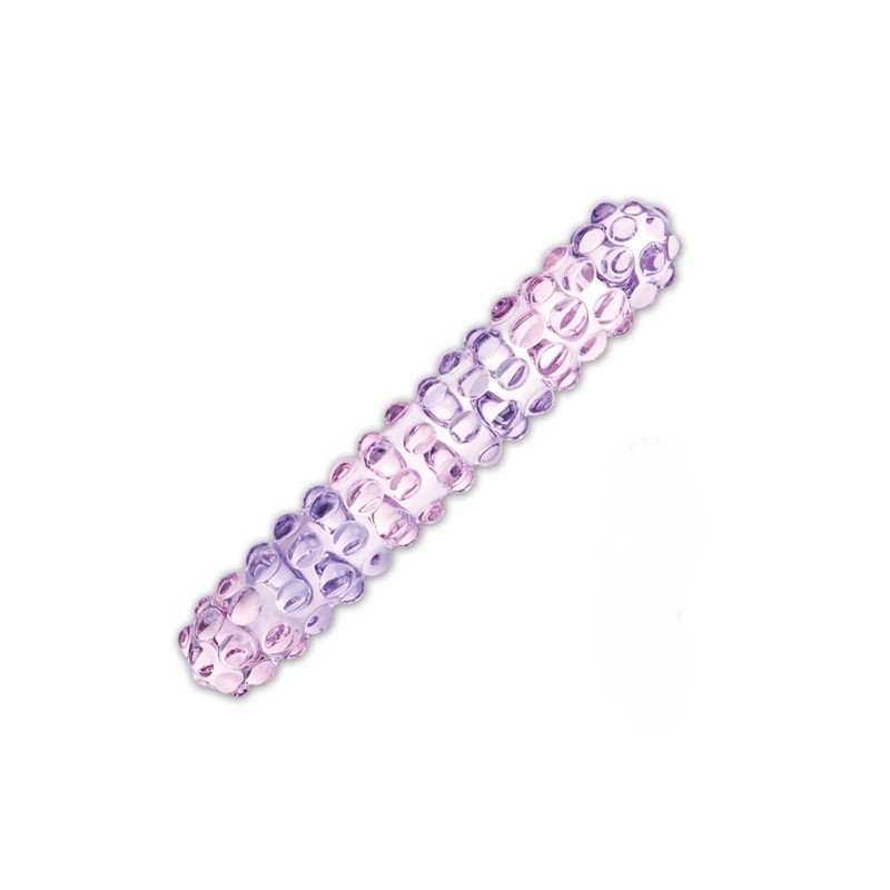 Szklane dildo - Glas Purple Rose Nubby